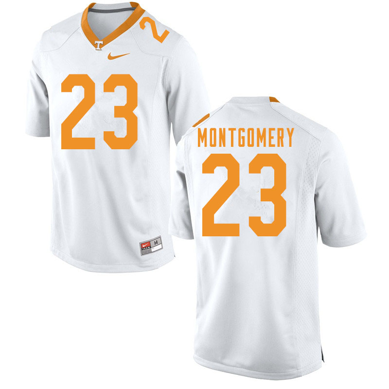 Men #23 Isaiah Montgomery Tennessee Volunteers College Football Jerseys Sale-White